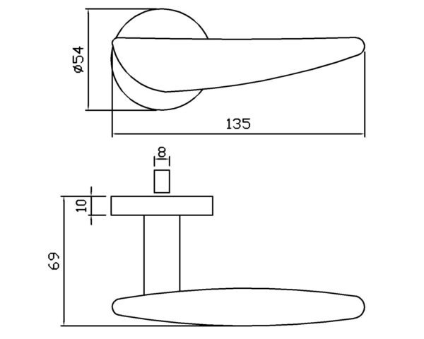 Stainless Steel Door Handle Ih 017