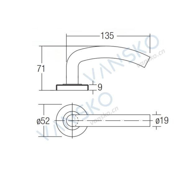 Hh 009 Whole Radius Lever Handle