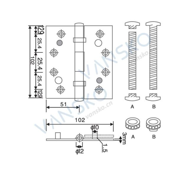 304 Stainless Steel Security Hinge