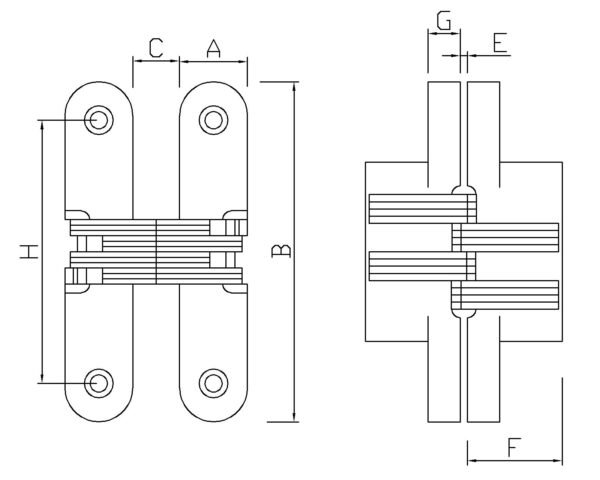 Zinc Alloy Concealed Hinge