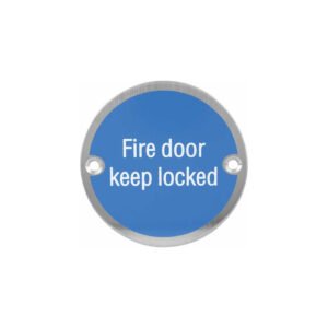 Stainless Steel Fire Door Locked Sign Plate Sp019