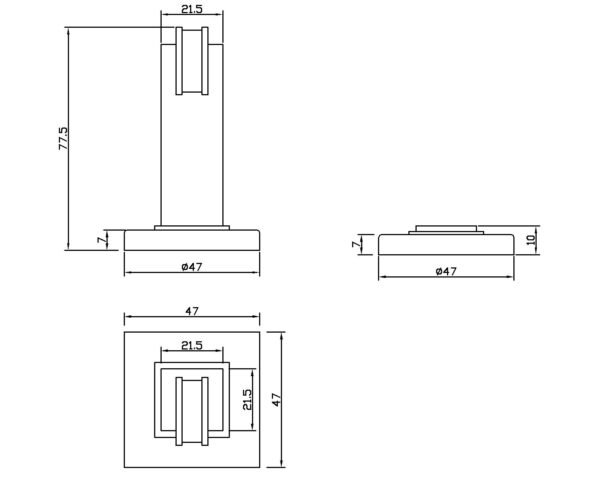 Ms 23 Door Stop Stopper Floor Mounted